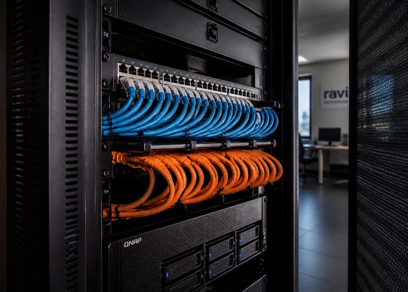 Cablaggio ufficio con VLAN e mesh