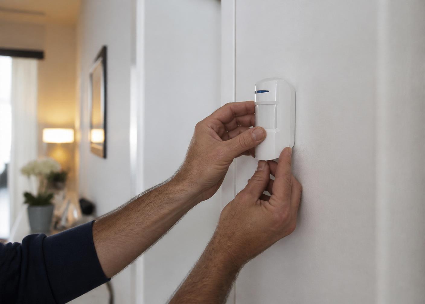 Sensore antifurto installato su parete